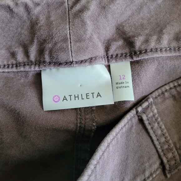 Athleta Pants Womens 12 Brown Cargo Zip Pocket Stretch Utility Casual Outdoor - Picture 7 of 13